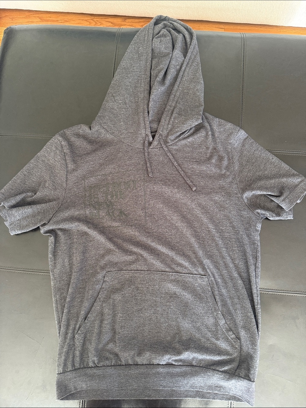 Women's Short-Sleeve “Detroit is the New Black Hooded Pullover Sweatshirt - Gray